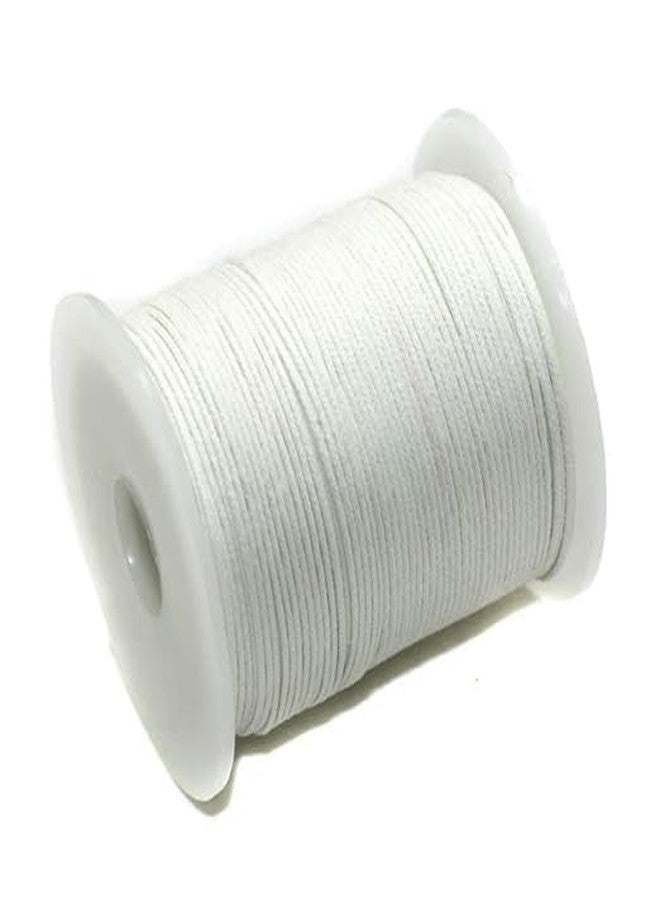 SIJCM 1Mm Thick Cotton Wax Thread Cord for Embroidery, Craft, Bracelet Making Thread, Jewellery Making Thread, Dori/Rope White Color(100 Meter, White), 1 Count - Image 1